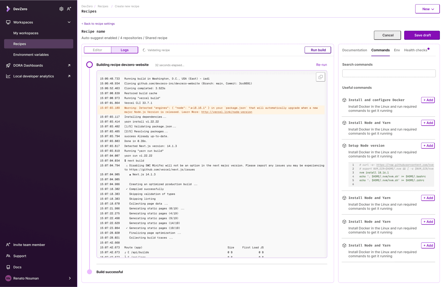 Recipe YAML editor