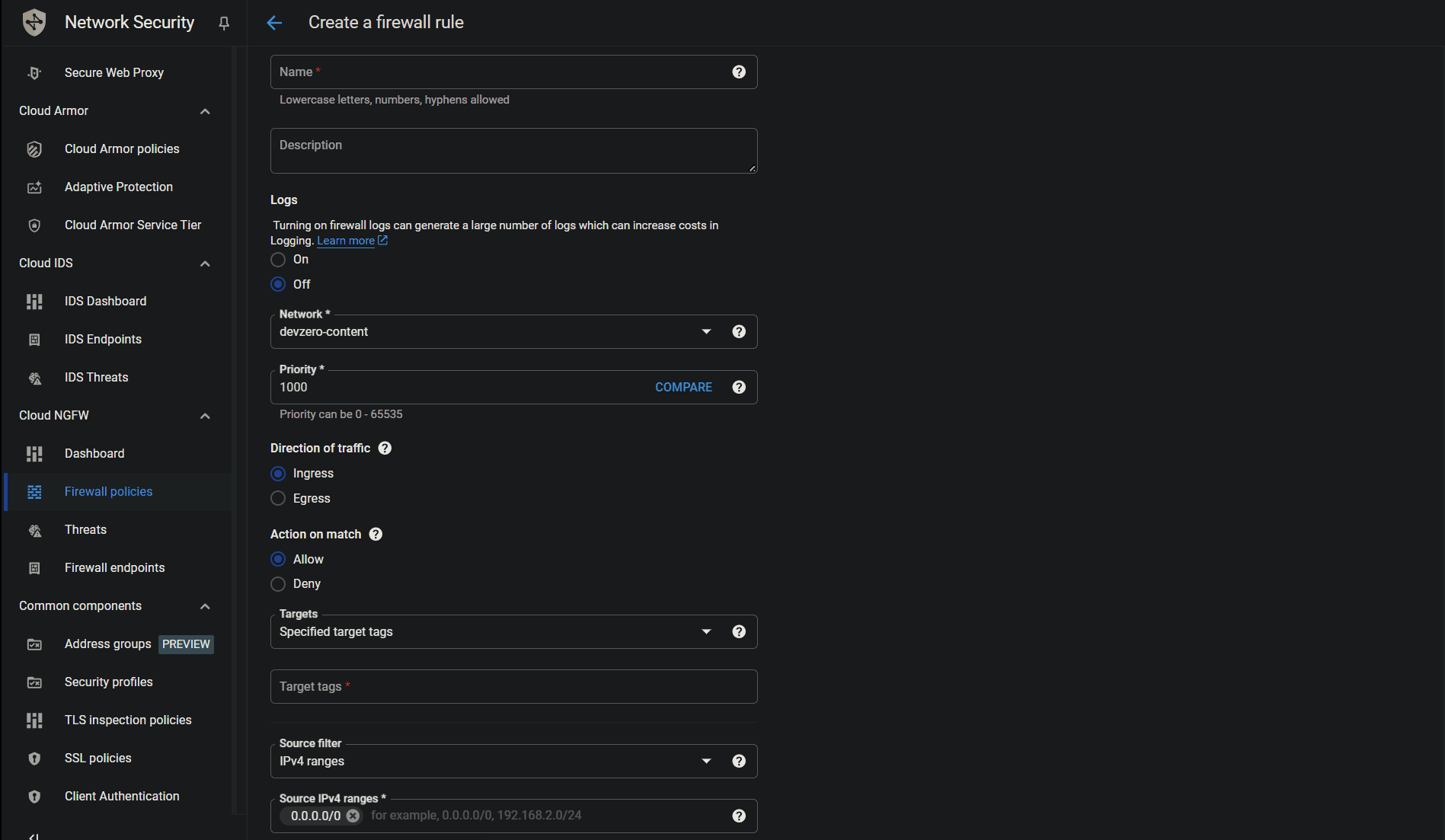 GCP VPC Firewall