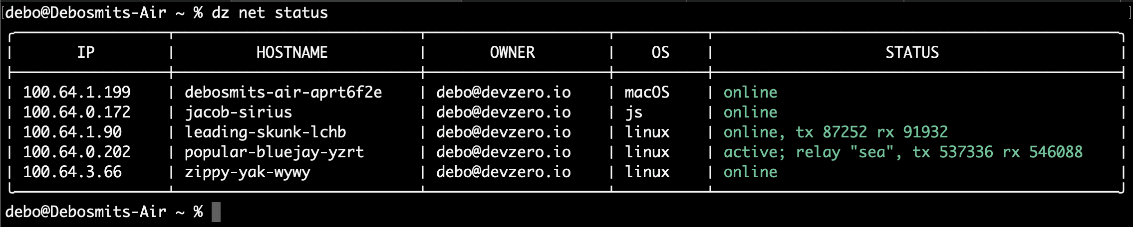 dz network status