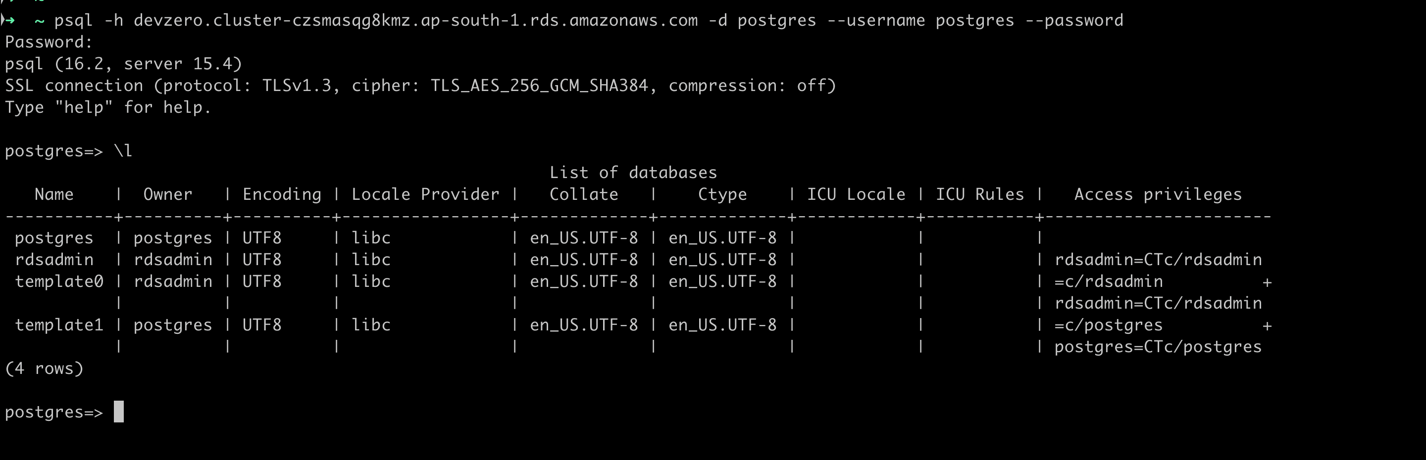 AWS RDS Access