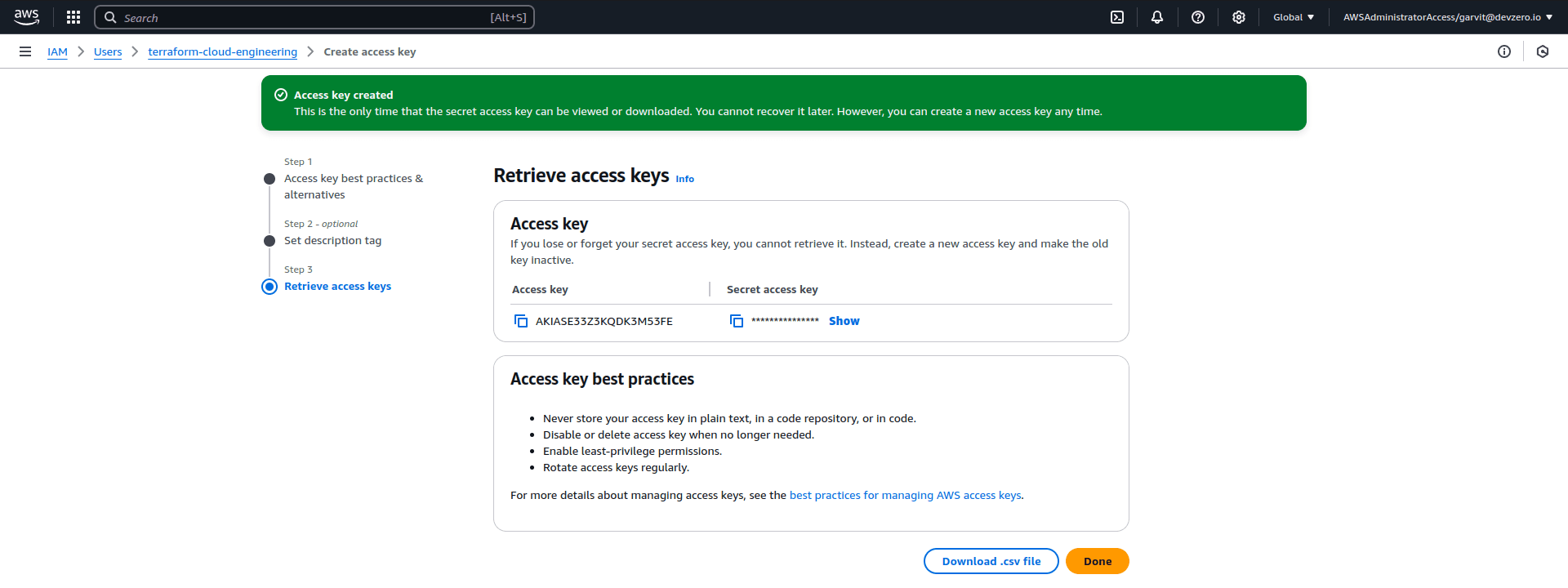 Copy Access Key