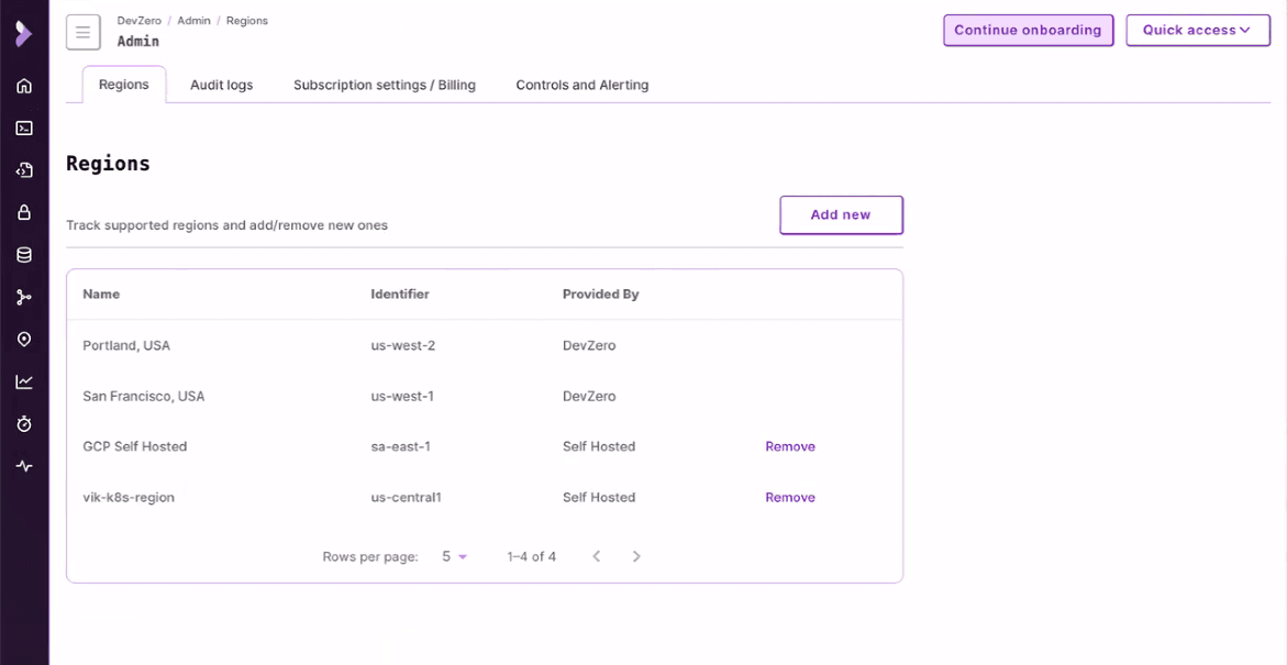 Configuring the cluster in the DevZero
dashboard