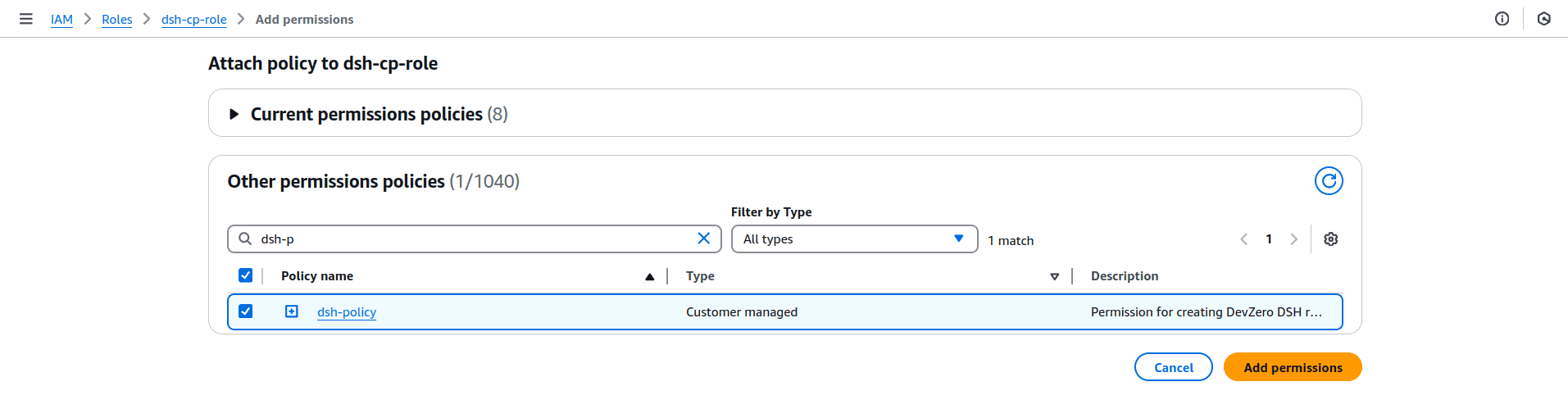 dsh-aws-attach-policy