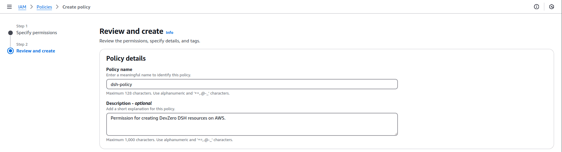 dsh-aws-policy-name