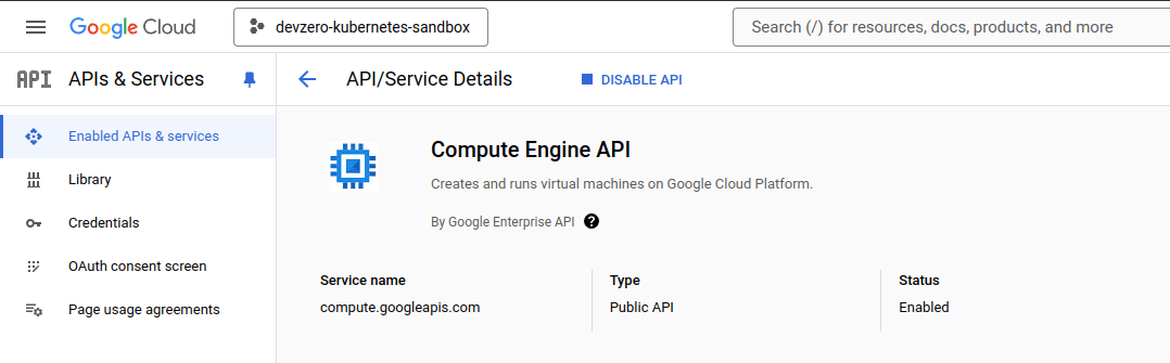 GCP Compute API