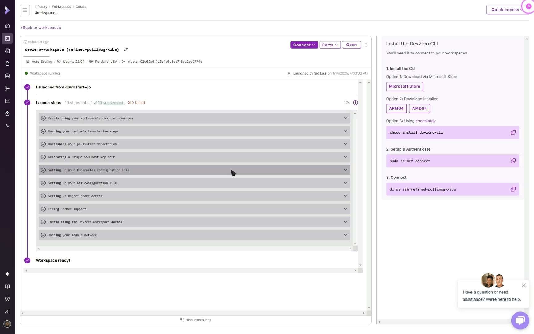 Connect to Workspace